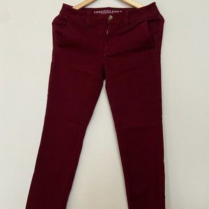 American Eagle marron button-up skinny pants 6